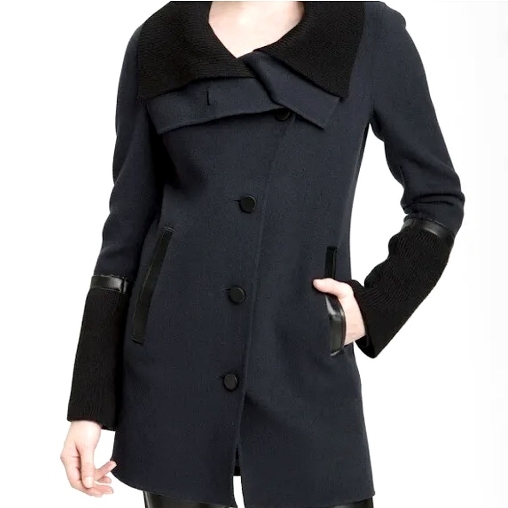 Mackage Wool & Leather Trim Coat